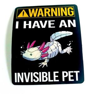 Warning ⚠️ Axolotl Crazy Trending WaterProof Single Decor Accent Sticker